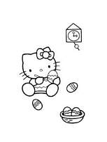 coloriage hello kitty decore les oeufs de paques